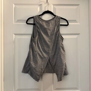 Athleta Tank Top Gray Small Open Back Perforated Athleisure Workout